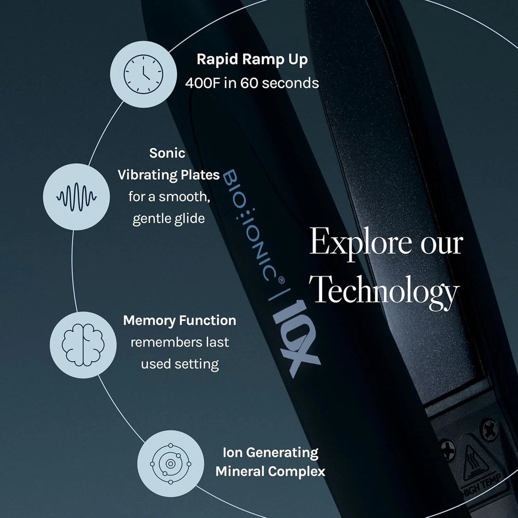 Bio Ionic 10X Nano Ionic Styling Iron 1-Inch Hair Straightener & Curler