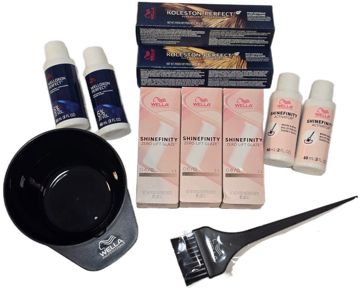 Wella Hair Color Glaze Kit - Signature Naturals & Shinefinity