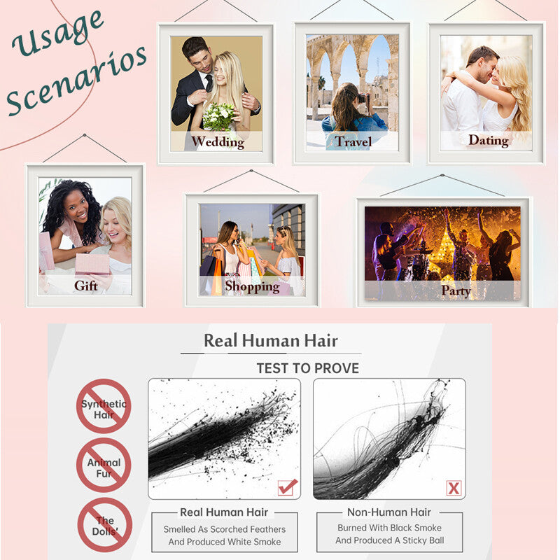 100% Human Hair Ponytail Extensions Clip-In Wrap Around Hairpiece