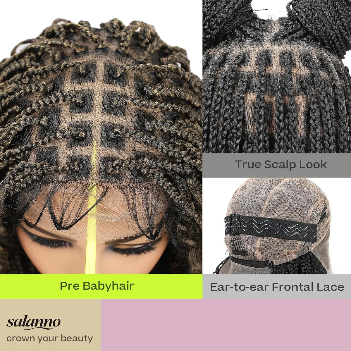 16-Inch Boho Braided Curly Full Lace Front Wig for Black Women