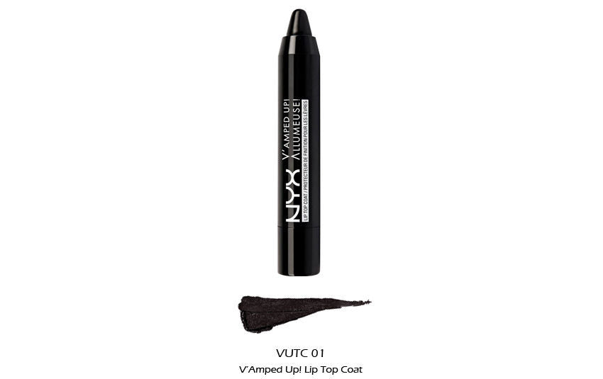 Lip Top Coat Black V'amped Up! Lip Gloss for Vampy Lip Color Transformation