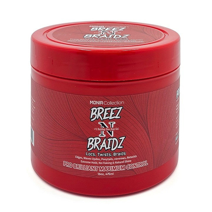 BREEZ N BRAIDZ Red Edge Control Hair Gel - 16oz, Extreme Hold & Shine