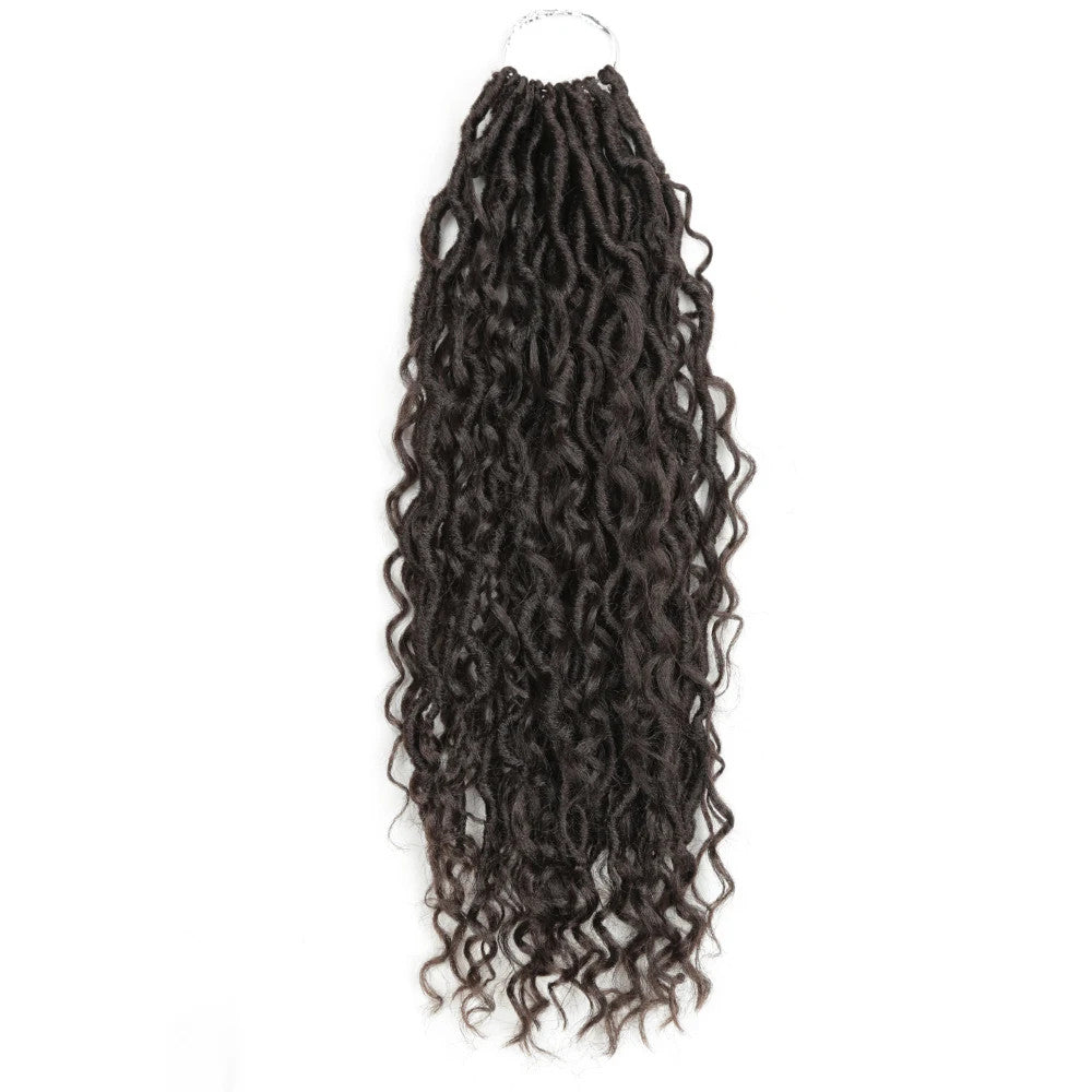 Synthetic Curly Faux Locs Crochet Hair Extensions for Women