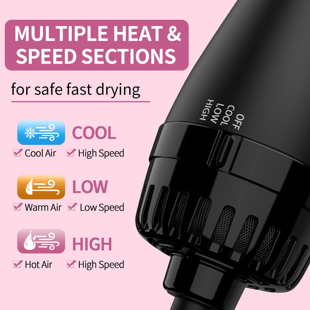 4-in-1 Hair Dryer Brush and Styler - Ceramic Ionic Volumizing Hot Air Brush
