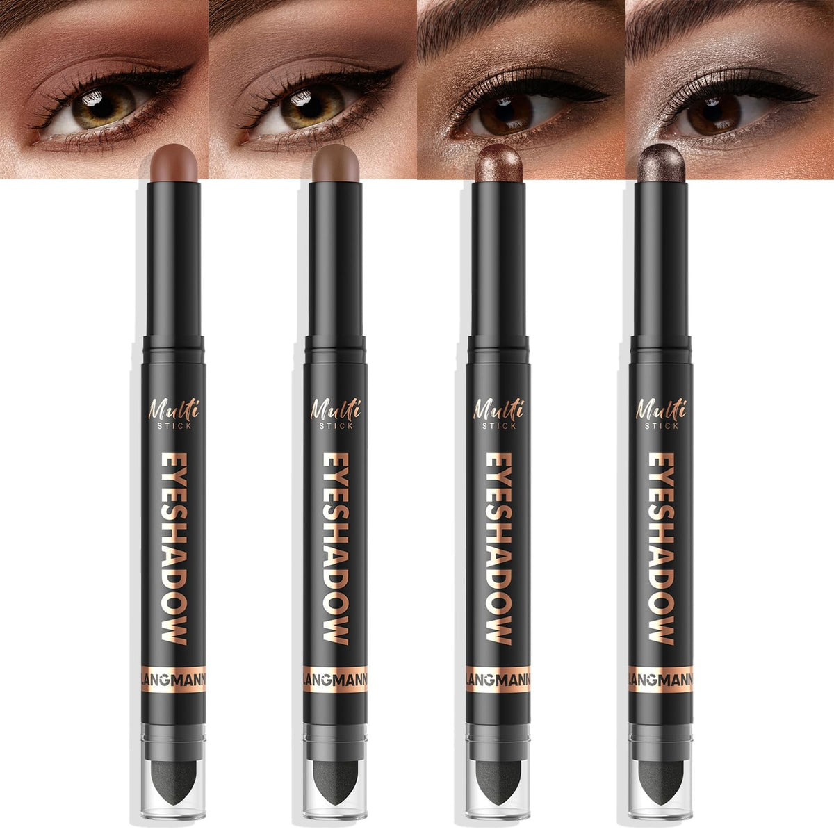 8 Color Waterproof Dual-Ended Eyeshadow Stick Set - Long Wear & Easy Application