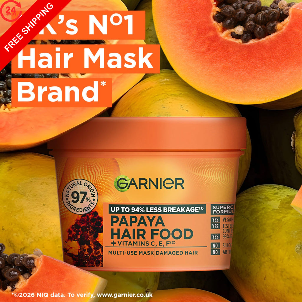 Garnier Hair Food Papaya 3-in-1 Nourishing Hair Mask & Leave-In Treatment - 13.19 Fl Oz