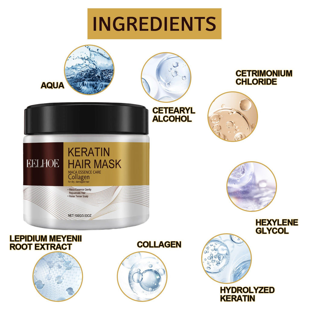 Deep Moisturizing Hair Mask for Damaged Hair Repair & Smoothing - Natural