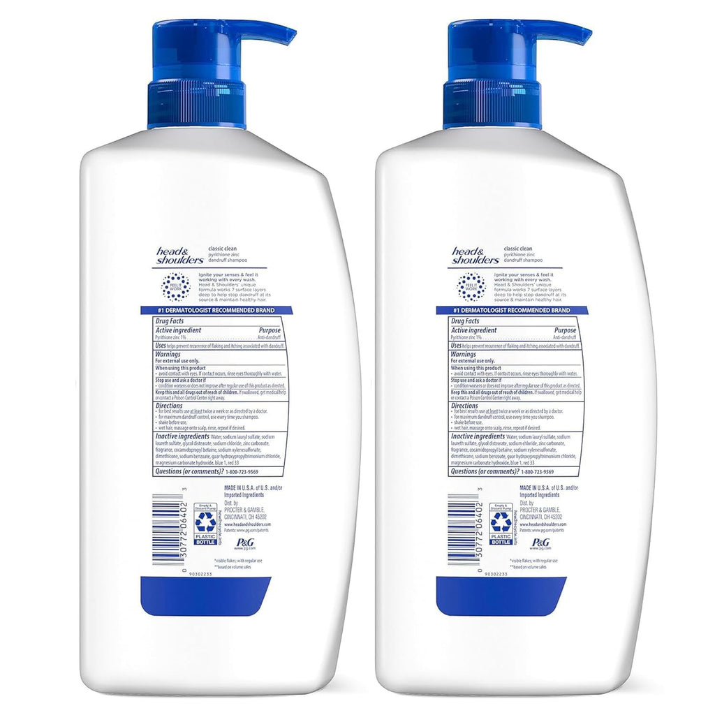 Anti-Dandruff Shampoo Twin Pack - 2 x 32.1 Fl Oz, Clears Flakes & Itch