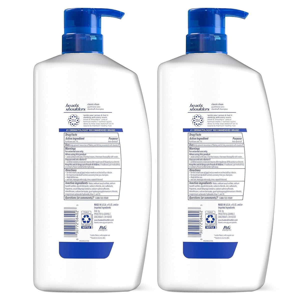 Anti-Dandruff Shampoo Twin Pack - 2 x 32.1 Fl Oz, Clears Flakes & Itch
