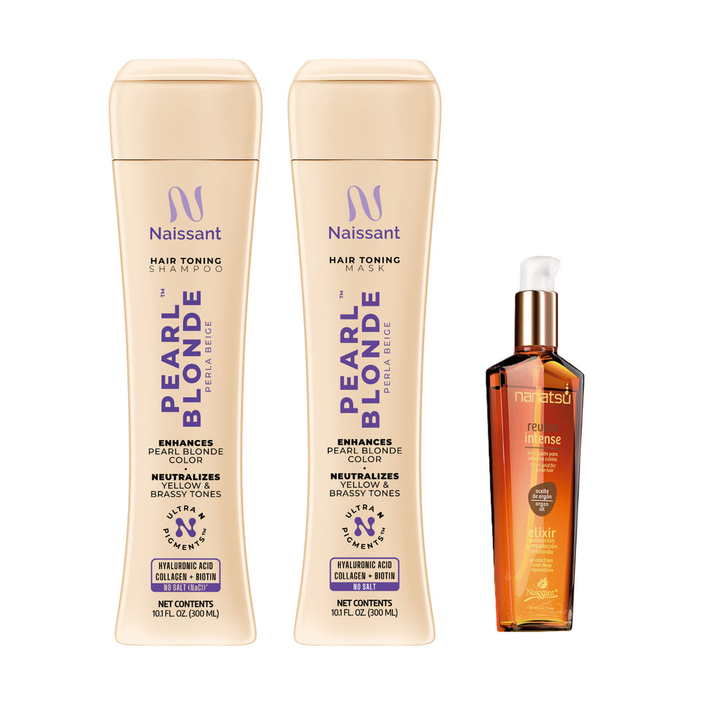Pearl Blonde Hair Color Intensifier Shampoo & Mask Bundle for Highlights - Sulfate & Paraben Free