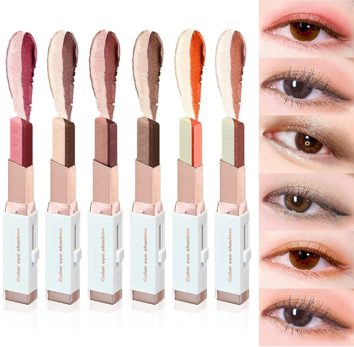 12-Color Glitter Eye Shadow Stick Set with Gradient & Waterproof Formula