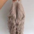 Long Wavy Synthetic Lace Front Wig - Heat Resistant Gray T Lace Wig