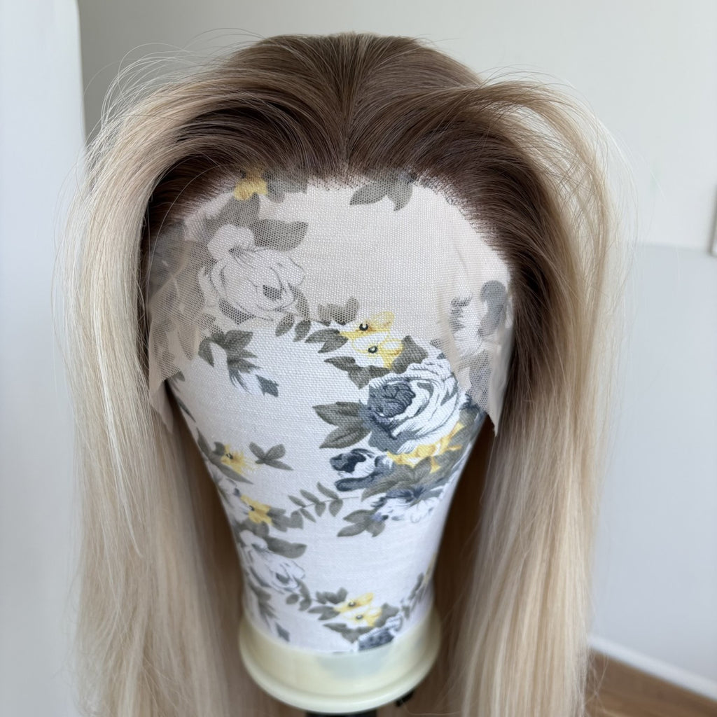 Long Blonde Synthetic Lace Front Wig - Highlighted, Straight, Heat-Resistant, 13x4