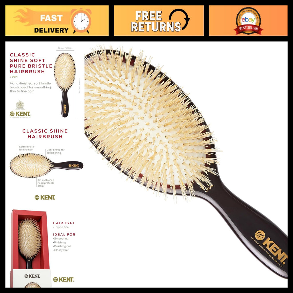 Oval Cushion Straightening Brush & Hair Detangler with Boar Bristles