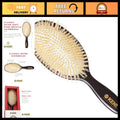 Oval Cushion Straightening Brush & Hair Detangler with Boar Bristles