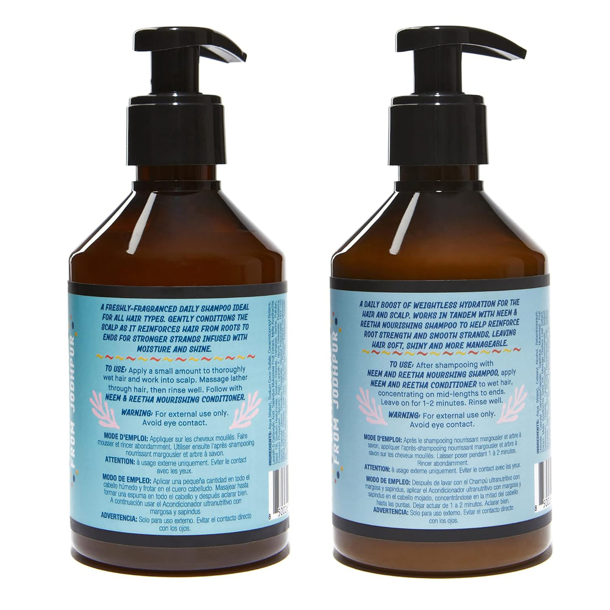 Natural Neem & Reetha Hair Care Set - Anti-Dandruff Shampoo & Conditioner