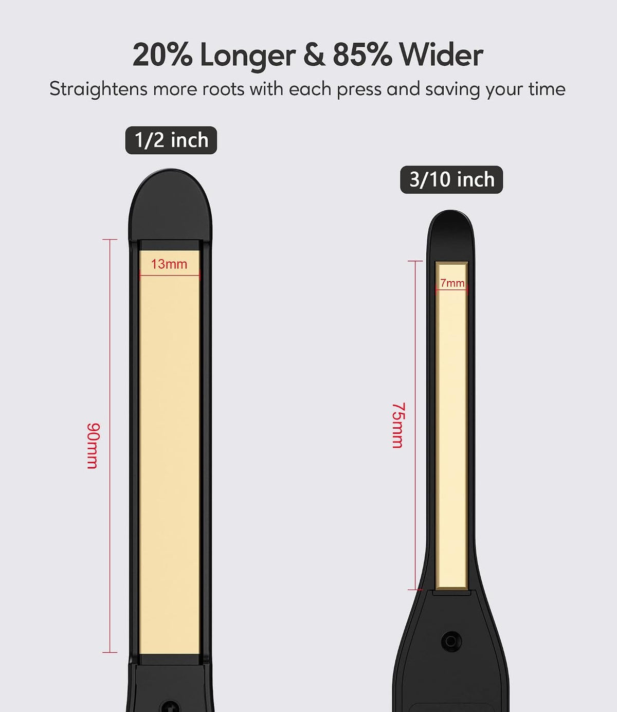 2-in-1 Flat Iron & Curling Iron for Short Hair - 0.5 Inch Ceramic Plates
