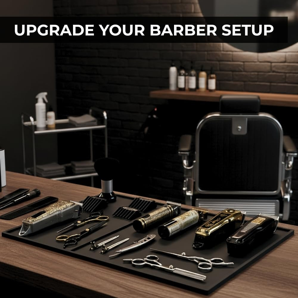 Extra Large Barber Mat 20x14 Inch Professional Anti-Slip Workstation Rubber Mat