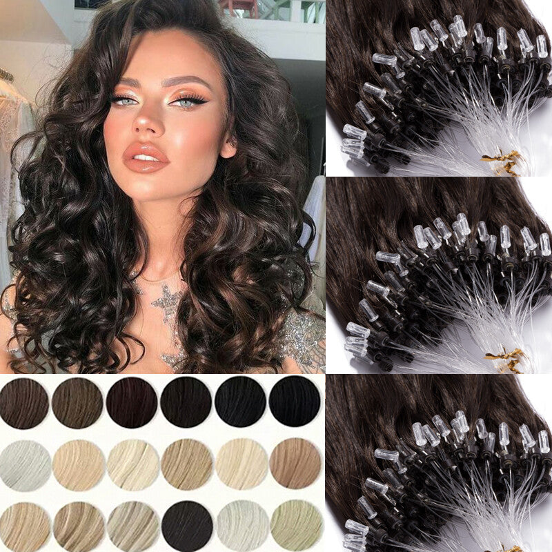 Micro Bead Hair Extensions - Remy Human Hair Micro Ring Loop Tips