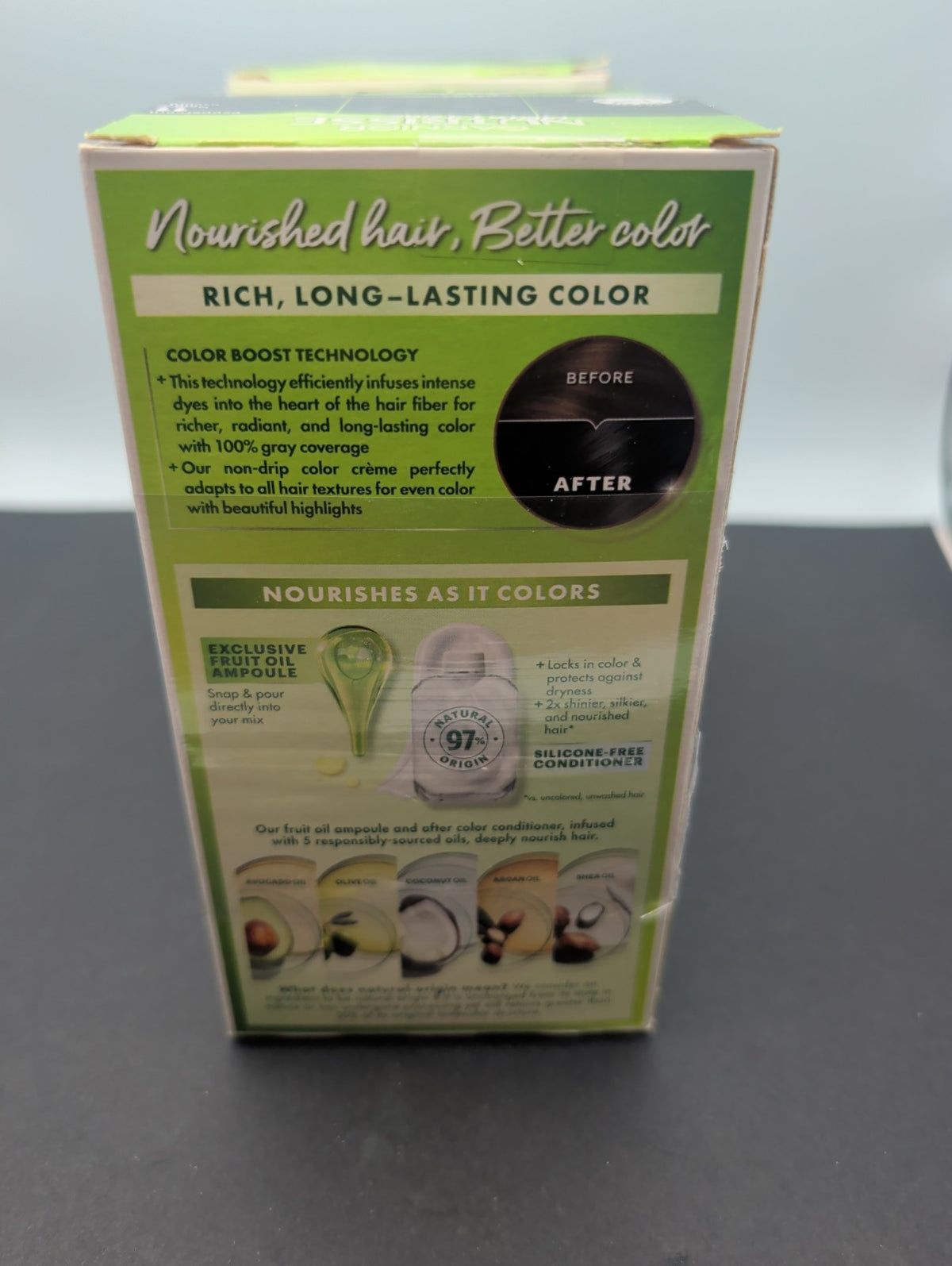 Pack of 3 Garnier Nutrisse Nourishing Permanent Hair Color Creme #11 Blackest Black
