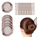 60 Pcs Invisible Hair Nets & U-Shaped Bun Pins for Women - Lightweight Elastic Mesh