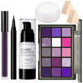 Ultrafine Purple Eyeshadow Palette with Foundation & Lipstick – Halloween Makeup Kit (15 Colors)