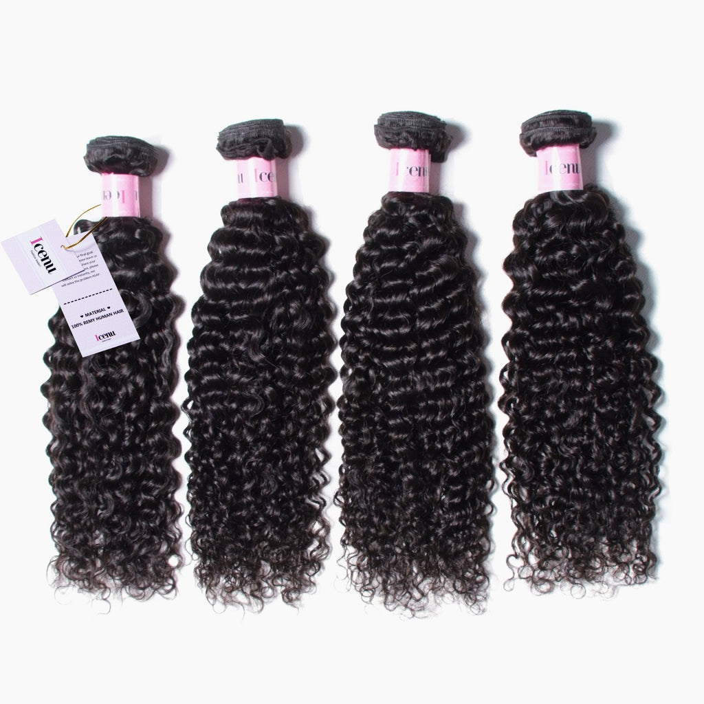 Indian Jerry Curly Hair Extensions - Virgin Human Hair Weave Bundles