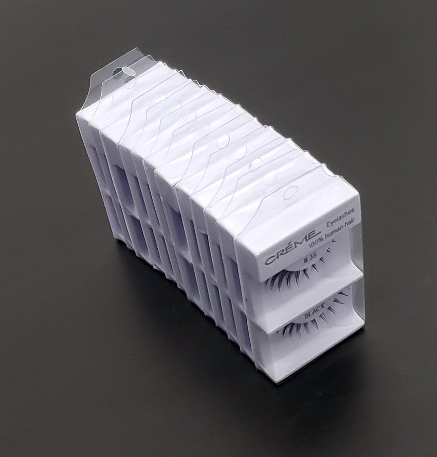 12 Pack Human Hair False Eyelashes Style 38 Natural Touch Lightweight