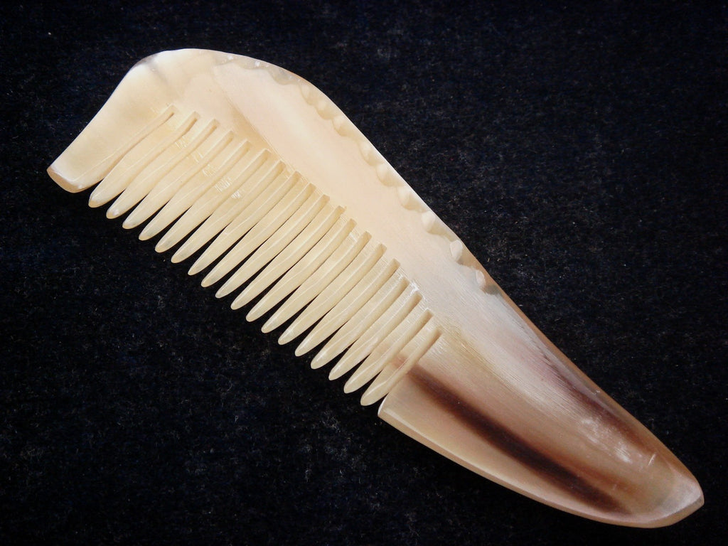 Ox Horn Handcrafted Pocket Comb - Natural Hair Organizer & Grooming Tool