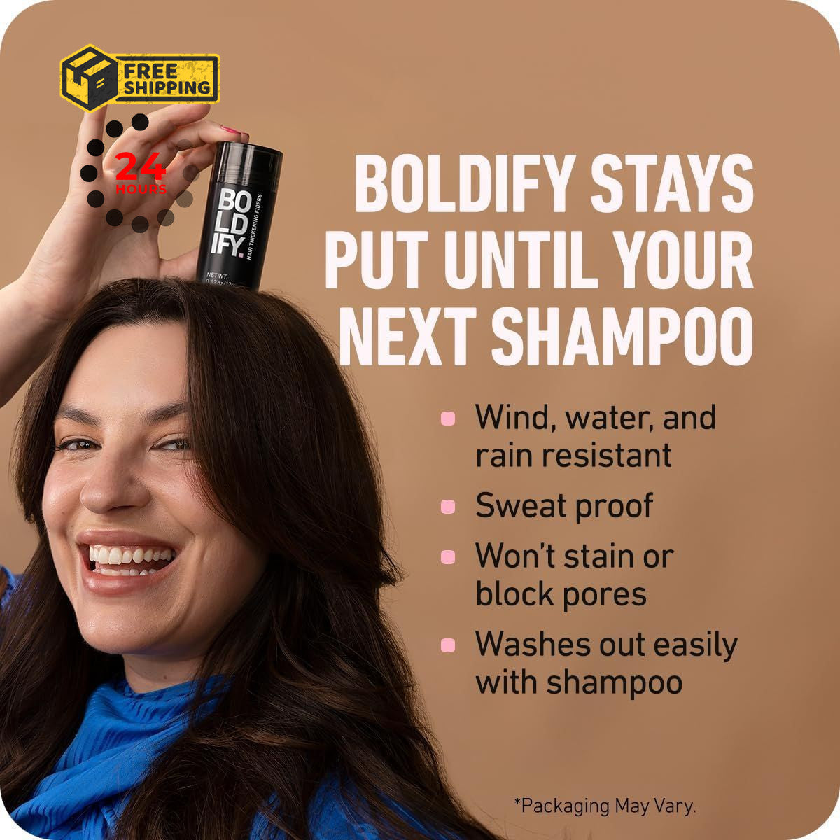 Hair Fibers for Thinning Hair - Fill In Volume & Conceal Bald Spots, 12g Ash Brown