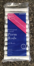 Salon Care Perm Rods 12 Pack White 5/8 Inch Hair Perming Tools