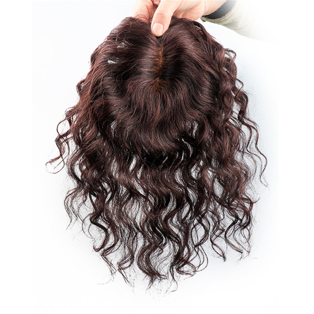 12-Inch Human Hair Topper Wiglet for Women - Remy Real Hair, Breathable Base, Style & Cover Hair Loss