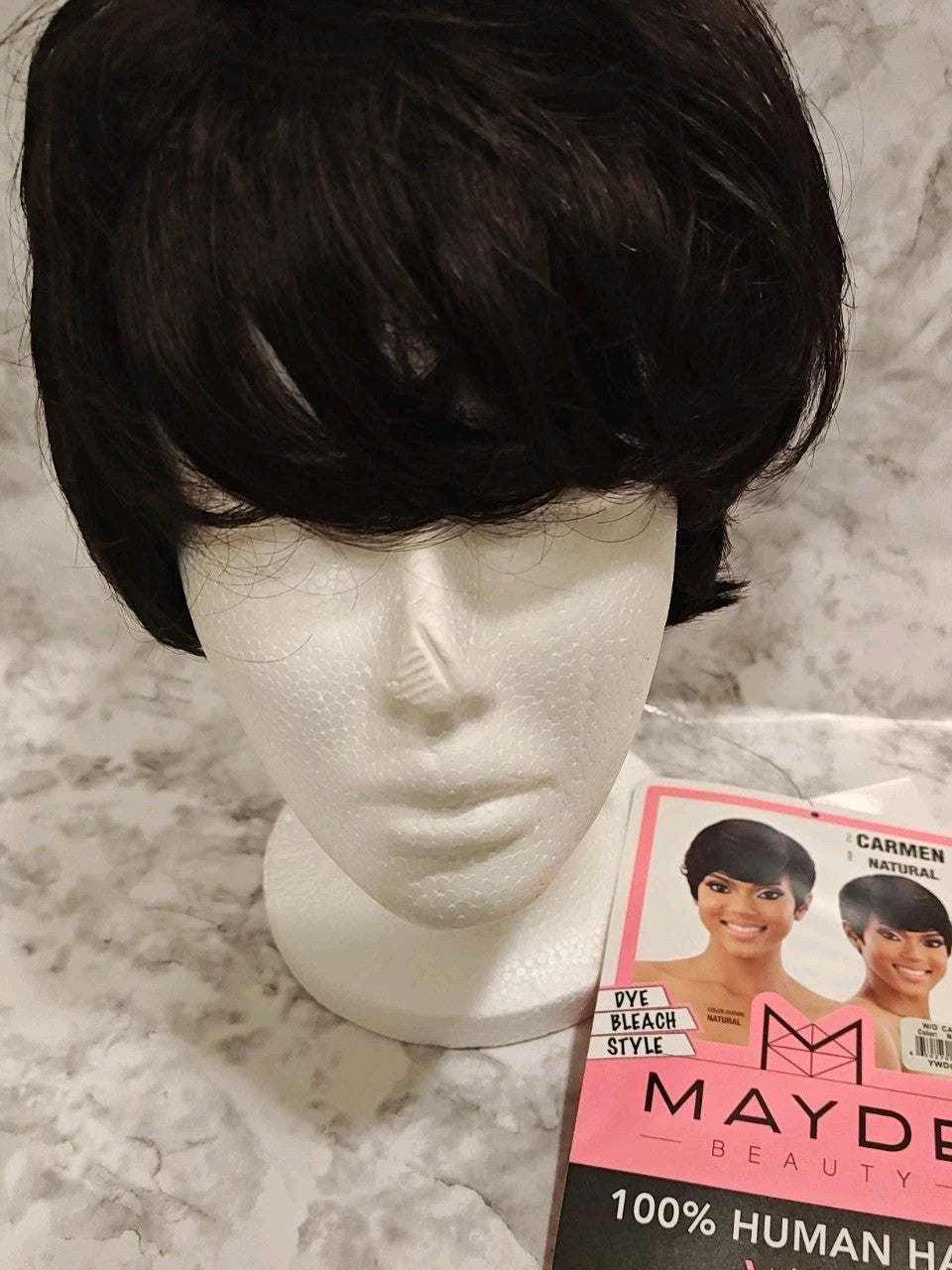 100% Human Hair Wig - Carmen Natural Brown Black - New with Tags