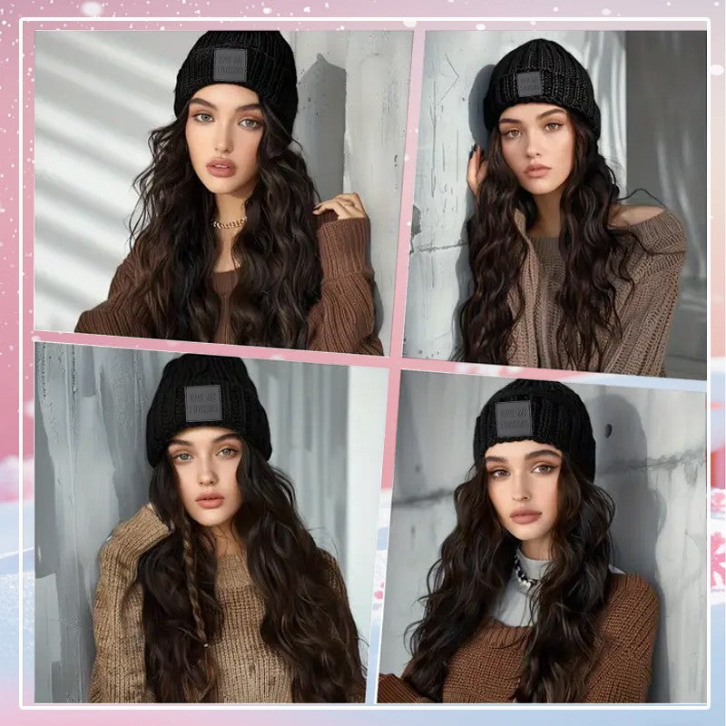 Multi-Color Synthetic Wavy & Straight Wig Baseball Cap Hat for Cosplay & Casual Wear