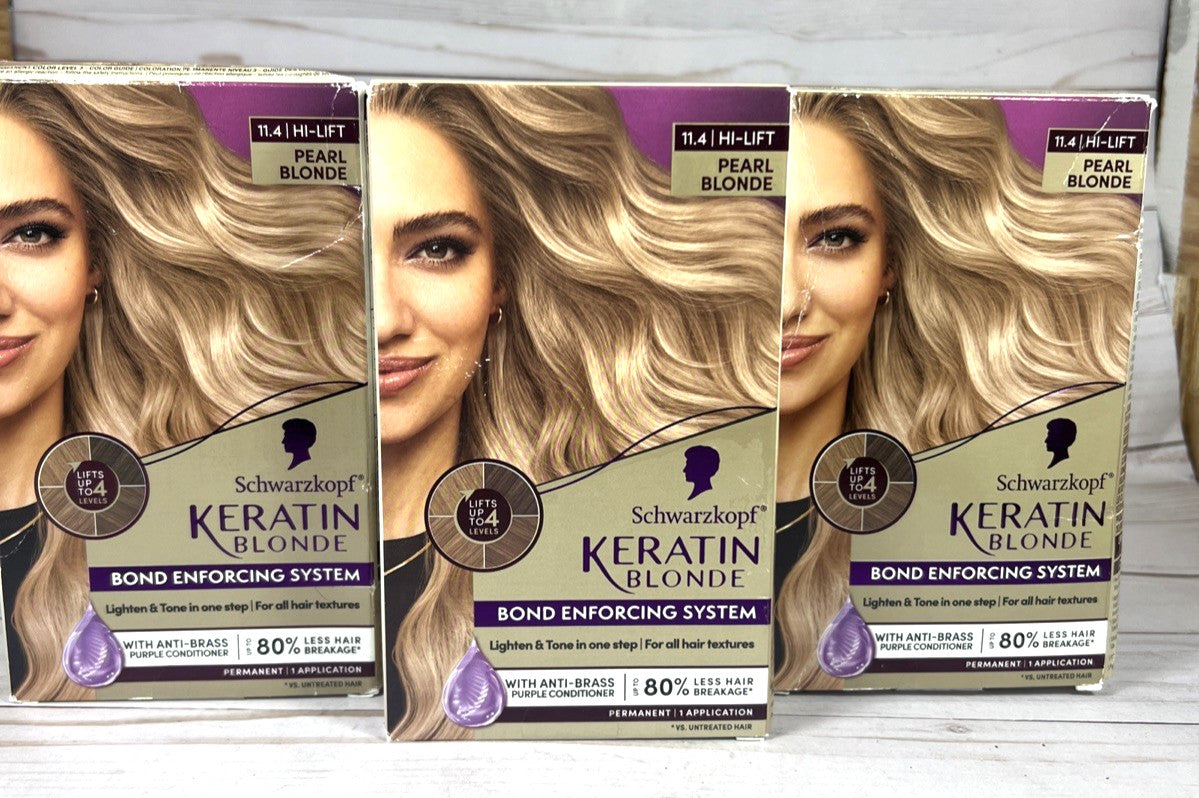Schwarzkopf Blonde Hair Color Kit - Pearl Blonde 11.4 Bond Enforcing 3-Pack