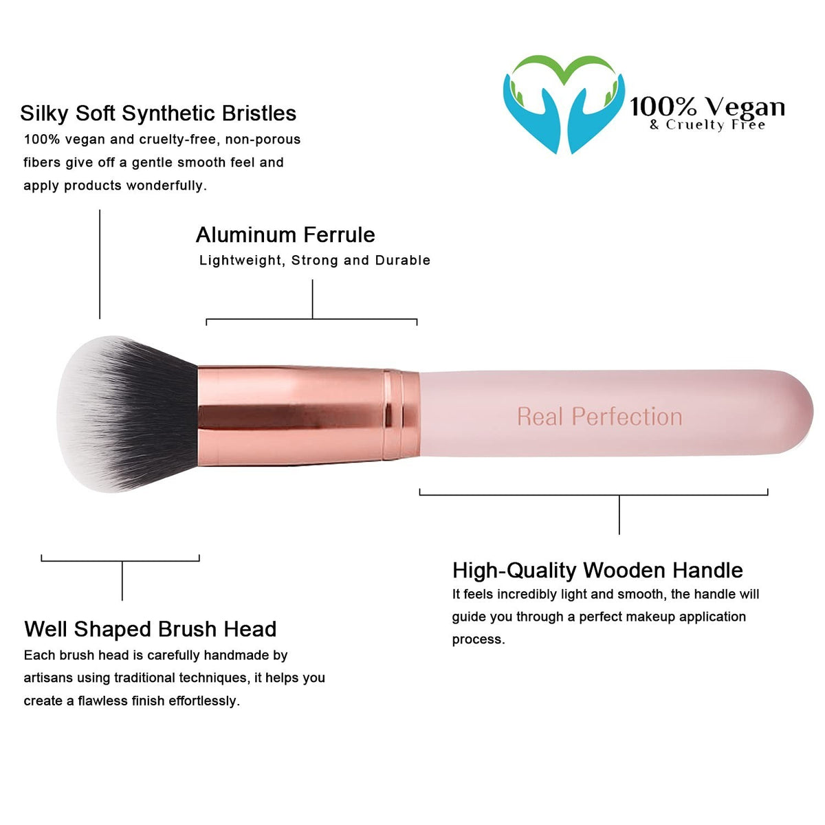 16 Pcs Professional Makeup Brush Set with Eyebrow Razor - Cruelty-Free