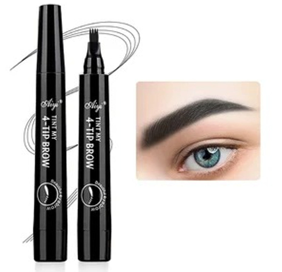 Waterproof Long-Lasting Four-Pronged Eyebrow Pencil for Natural Makeup