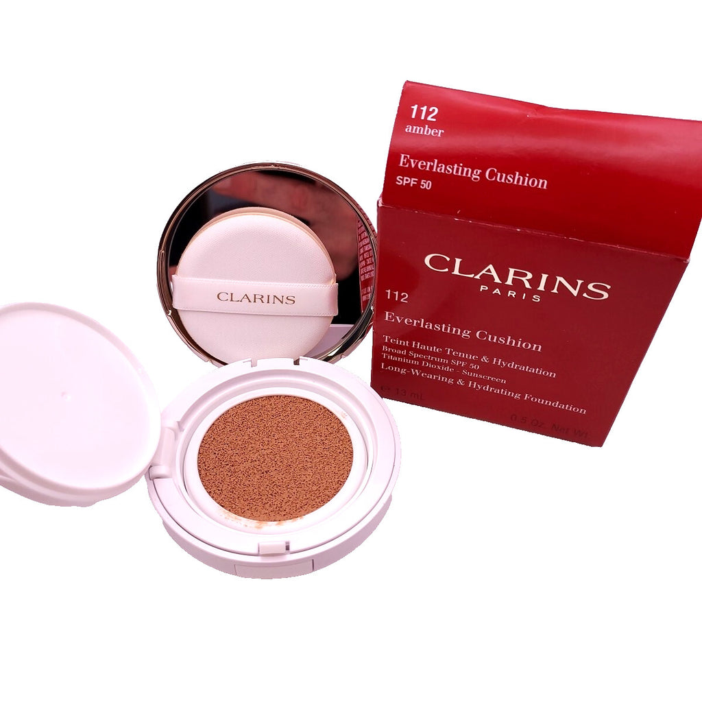 Clarins Everlasting Cushion Long Wear Hydrating Foundation SPF 50 112 Amber