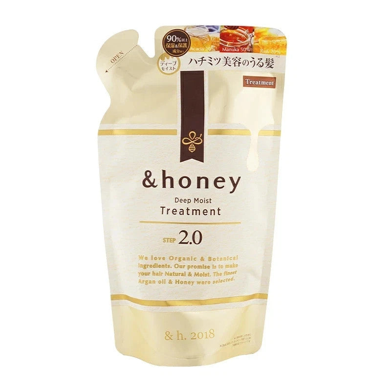 &honey Deep Moist Shampoo & Hair Treatment Refill Set - Moisturizing Hair Care 350mL/350g