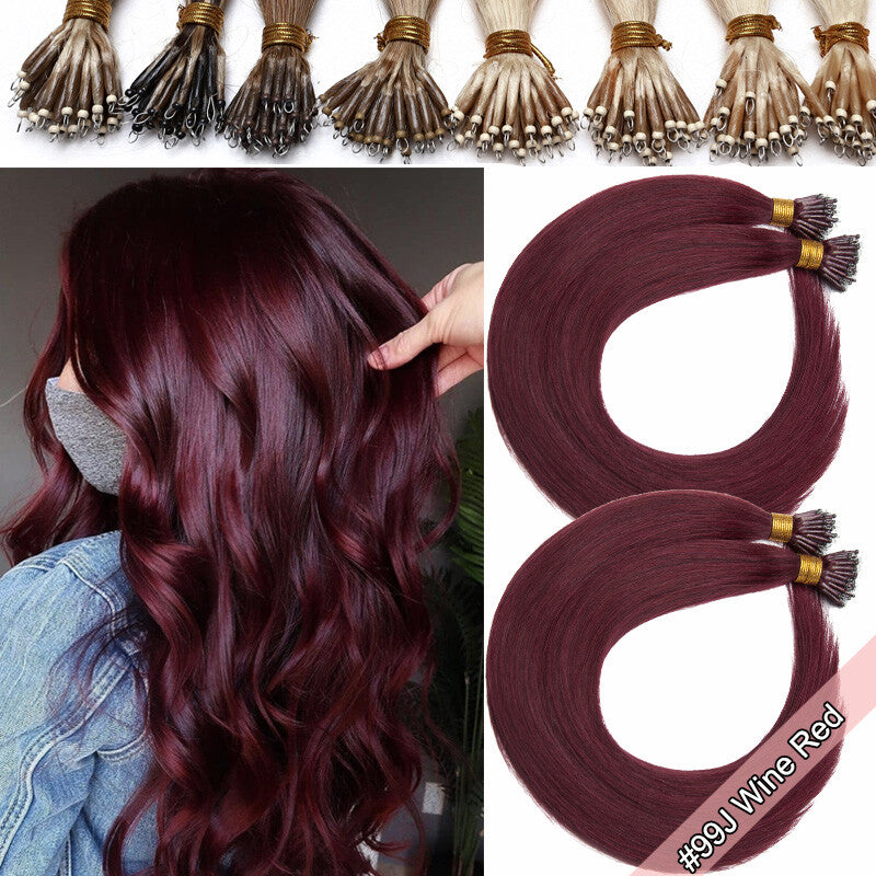 100g Nano Ring Hair Extensions - Real Human Hair, Micro Beads, Balayage Options