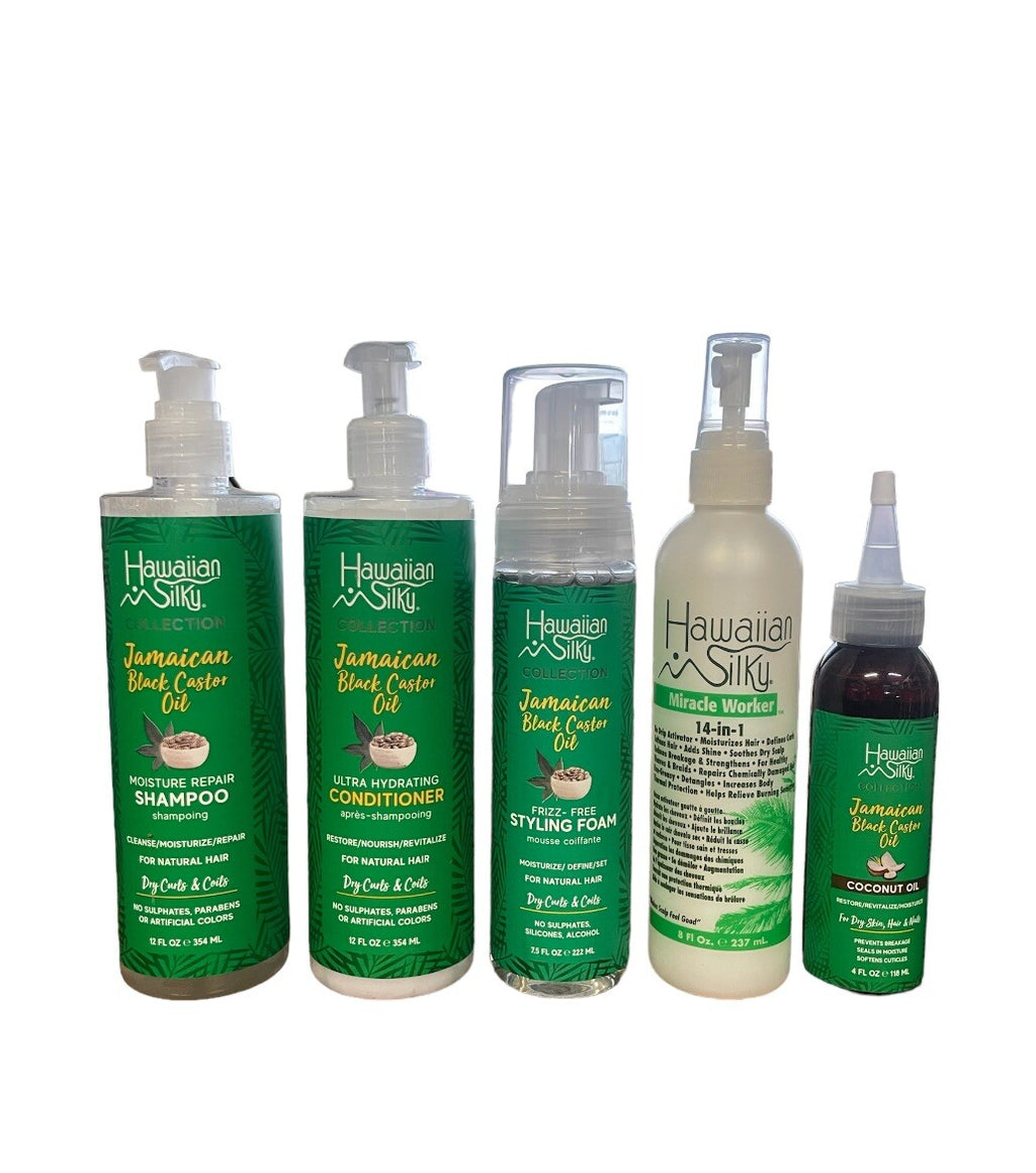 Hawaiian Silky Miracle Hair Care Set - Shampoo, Conditioner, Foam, Oil & More