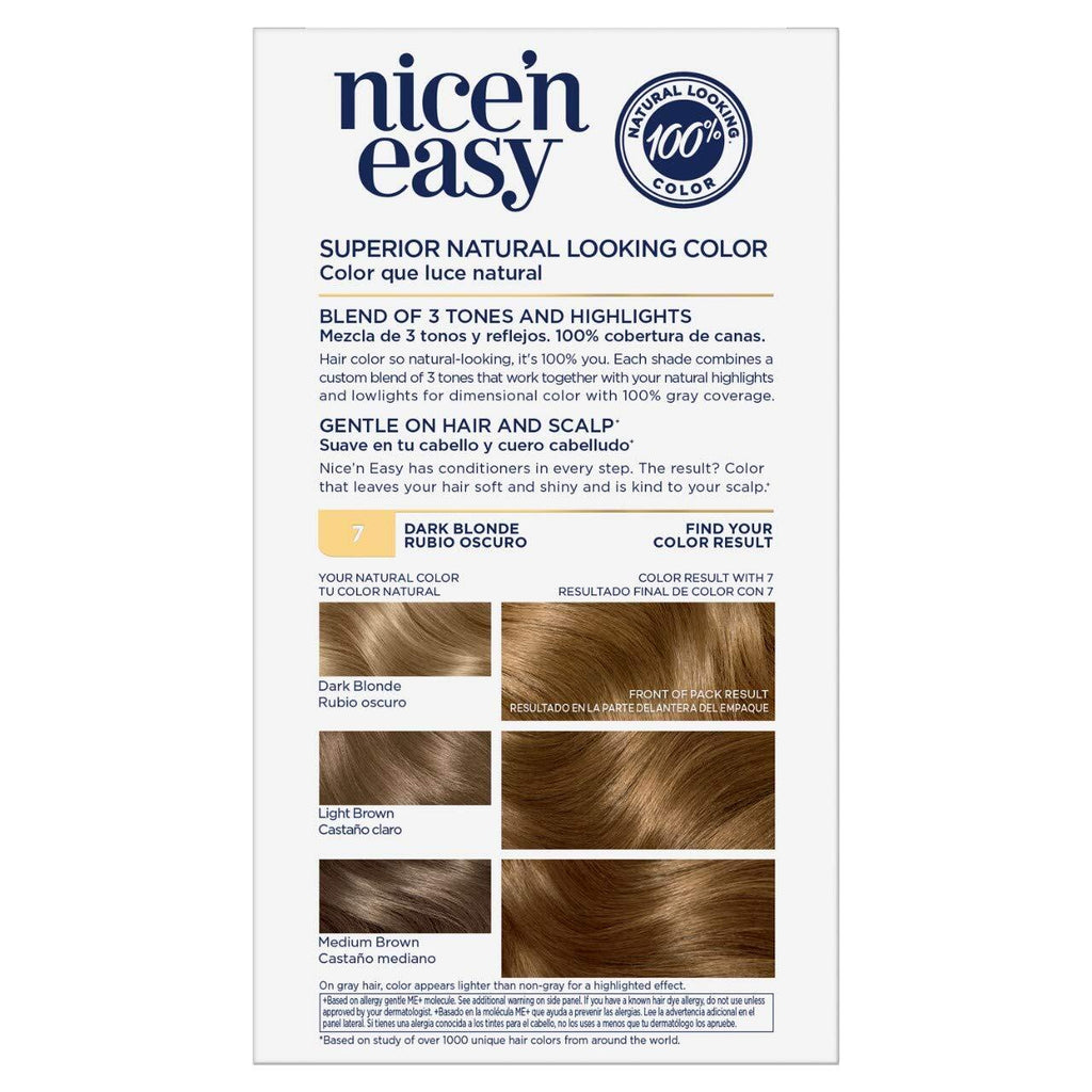 Permanent Hair Dye Kit - Dark Blonde 7, Covers Gray & Highlights