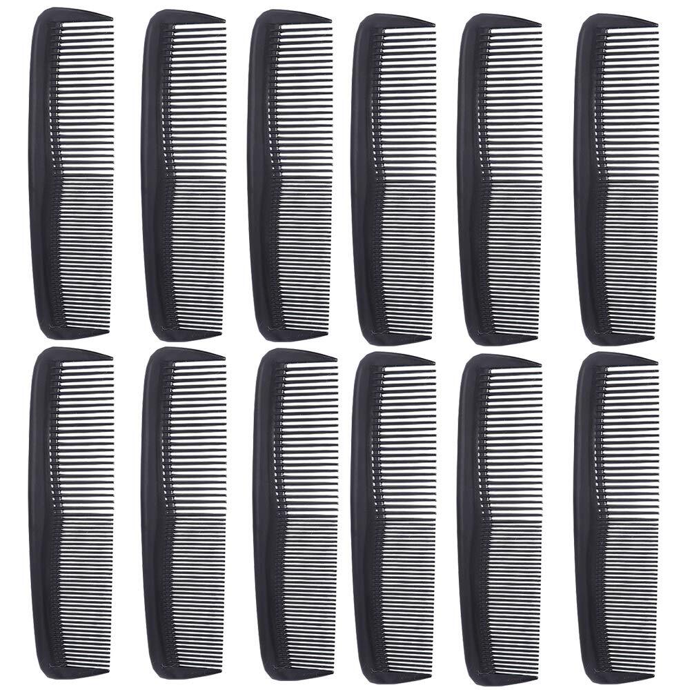 12 Pieces Hair & Mustache Combs Set - Plastic Fine & Coarse Tooth Styling Tools