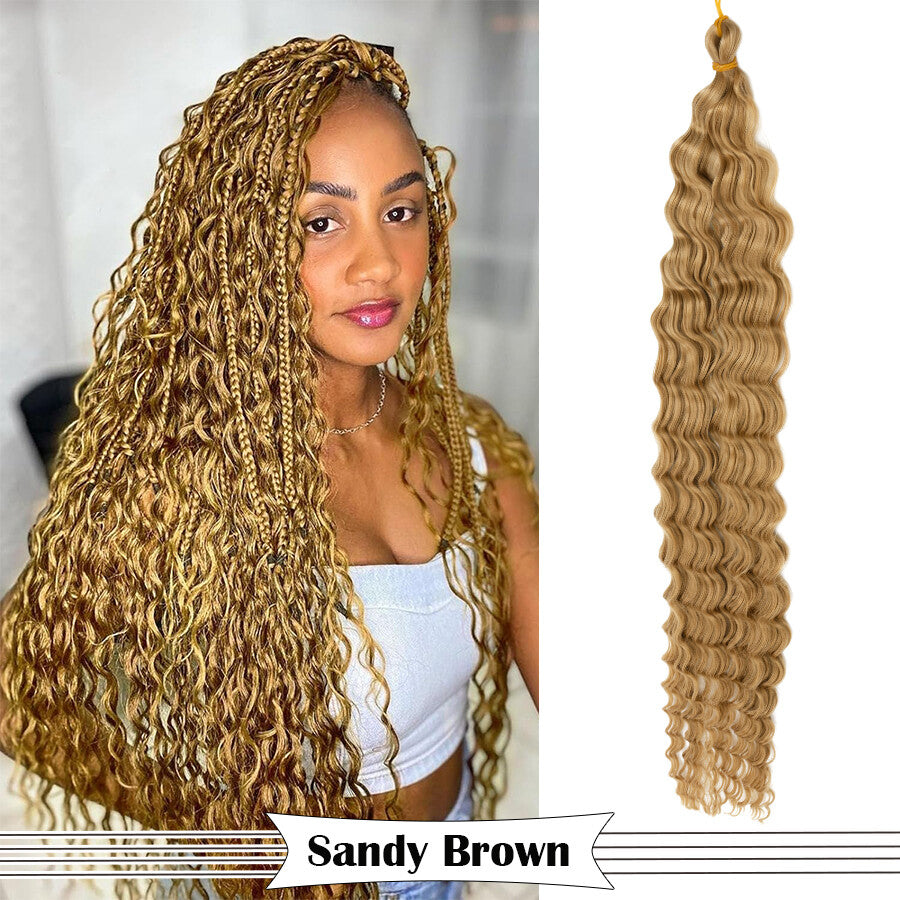 Long Boho Crochet Water Wave Braid Hair Extensions - Curly Synthetic Hair