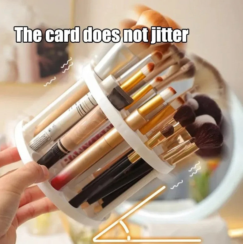 Rotating Makeup Brush Storage Rack Desktop Organizer Cosmetic Holder Box