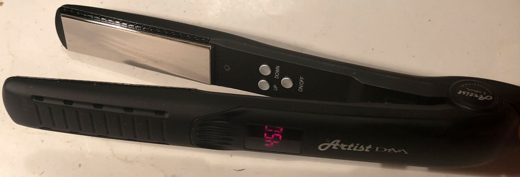 Professional Titanium Flat Iron 1 Inch Hair Straightener with Digital Temp Display