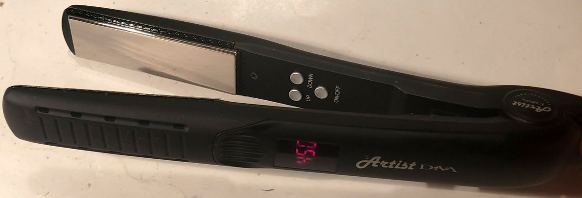 Professional Titanium Flat Iron 1 Inch Hair Straightener with Digital Temp Display