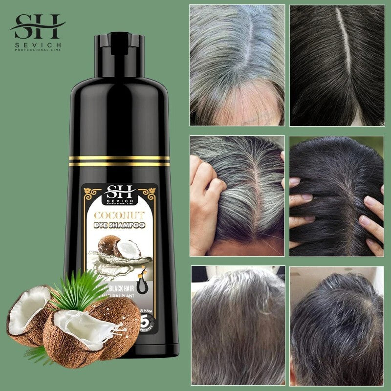 Herbal Hair Dye Shampoo for Gray Hair Darkening & Hair Loss Repair - 500ml