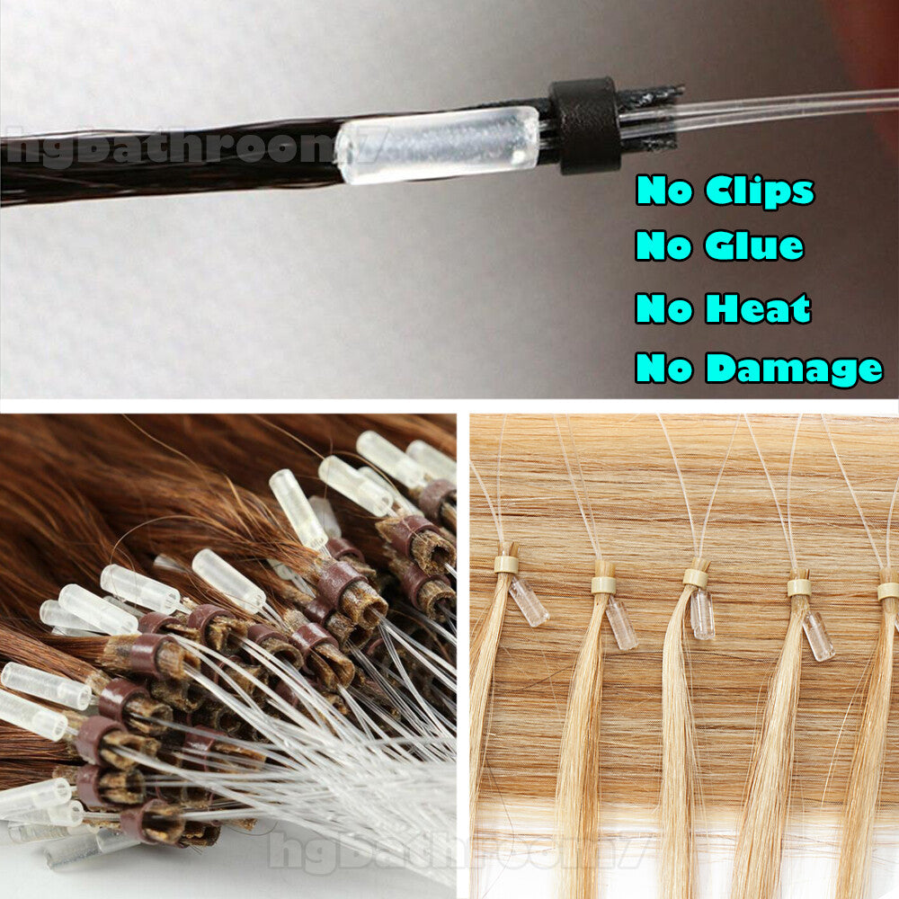 Human Hair Extensions Micro Loop Beads for Remy Russian Hair - Balayage Straight