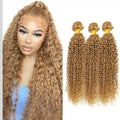 Virgin Human Hair Bundles 27# Jerry Curl 18 20 22 Inches - Unbranded